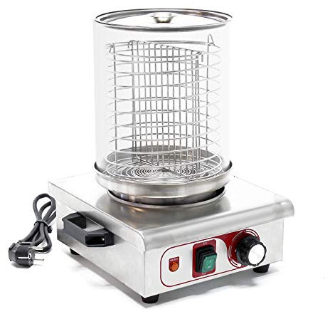 Wiltec Machine à hot dog – 260 x 290 x 380 mm – 450 W – avec Bocal à vapeur – Chauffe-saucisses Œufrier Cuiseur Appareil de chauffage pour Cuisine Maison