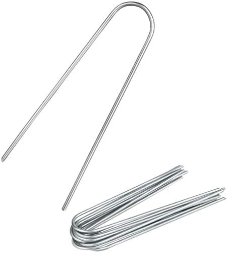 100x Anti-ROST Erdanker - Runder Kopf | Erdnägel | Bodenanker aus verzinktem Stahl zur Befestigung von Unkrautvlies | Gartenvlies | Unkrautfolie | Zaun & Netz oder fürs Camping - (100, 200x25x3,8 mm)