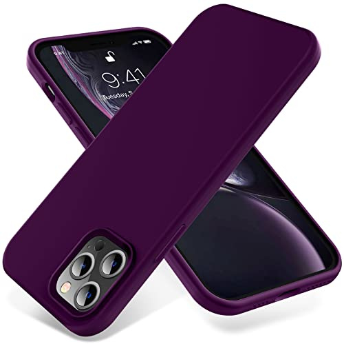 OTOFLY Compatible with iPhone 12 Pro Max Case 6.7 inch(2020),[Silky and Soft Touch Series] Premium Soft Liquid Silicone Rubber Full-Body Protective Bumper Case for iPhone 12 Pro Max (Purple)