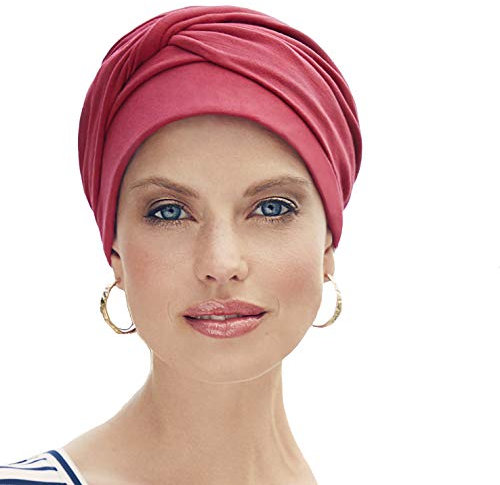 Christine Headwear Mila Turban Damen Lippenstift Rot | Chemo Kopfbedeckung Damen | Kopftuch für Damen Mit Haarausfall | Chemo Mütze Damen Auf 95% Viskose Bambus 5% Elasthan