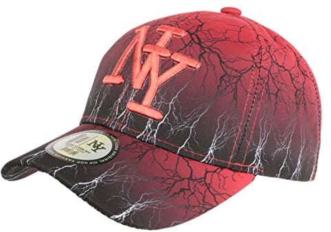 Eclyr Fashion NY Baseball Cap für Kinder, Rot und Schwarz, 7 bis 12 Jahre – Jungen Gr. Einheitsgröße, rot