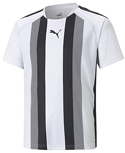 PUMA Unisex Kids teamLIGA Striped Jersey Jr Shirt, Puma White-puma Black, 140