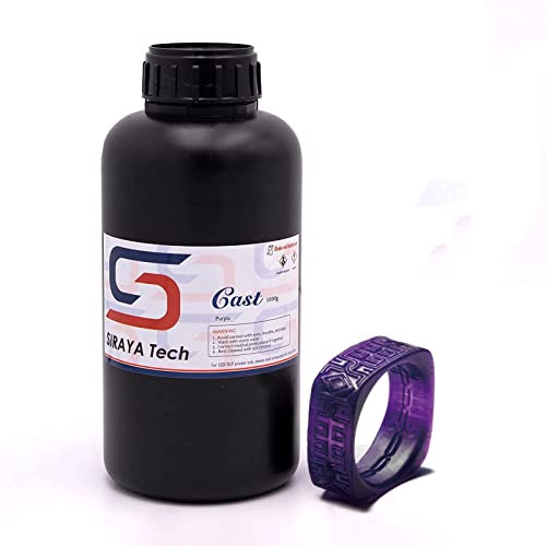 Siraya Tech Cast 3D-Druckerharz Gießbar LCD UV-härtendes Harz Einfach zu Drucken und Verwenden Hohe Auflösung 405nm Fotopolymerharz zur Herstellung von Schmuck und Metallteilen (Violett, 1kg)
