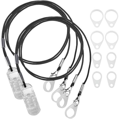 MEDca Hearing Aid Clips - Protective Holder with Anti Lost Lanyard Cord - Rope with Loops and Clip and Security Clip Ideal for Behind The Ear Hearing Aids and Personal Sound Amplifiers, (Pack of 2)