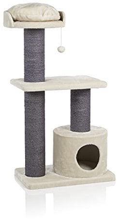 CanadianCat Company | Kratzbaum Maine Coon 120 - beige - XXL mit Ø ca. 15 cm dicken Sisalsäule Grosse schwere Katzen stabil - Katzenkratzbaum, Kletterbaum, Kratzmöbel