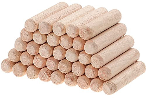 Faankiton 1000 Pezzi Tasselli in Legno 6x30mm, Scanalate, Perni di Legno Duro Perno Scanalato, Spine per Progetti di Artigianato di Mobili e Fai Da Te