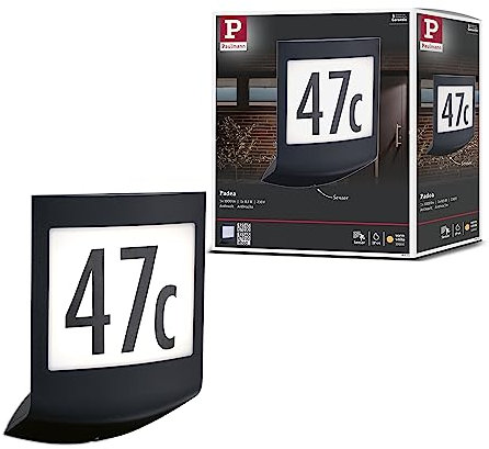 Paulmann 94512 LED Außenleuchte Wandleuchte Padea mit Dämmerungs-/Bewegungssensor IP44 incl. 1x8,5 W Warmweiß Anthrazit Kunststoff 3000 K