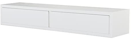 MODULARREDO | Domino, Wandregal mit Schublade, Nachttisch, Wandregal, 88,2 x 13,4 x 20 cm, Weiß – Made in Italy