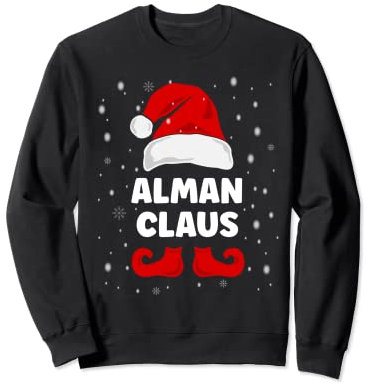Alman Claus Weihnachtsoutfit Familie Partnerlook Kostüm Deko Sweatshirt