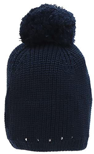 Sterntaler Baby Mädchen Mütze Baby Bommelmütze Ziernieten Mütze - Mütze Baby, Kappe Kinder - gefüttert mit Baumwollfleece - dunkelrot