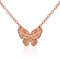ZAVANA Collier Or Rose pour Femme et Jeune Fille avec Pendentif Papillon, Collier Papillon Or Rose pour Femme, Chaîne et Pendentif Or Rose en Papillon Mat, Bijoux Femme Or Rose avec Pochette Cadeau
