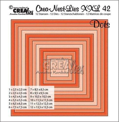 Crealies Crea-Nest-Lies XXL Stanzschablone no.42 Quadrate