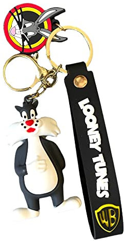 South Coast Jewellery Looney Toons 3D-Schlüsselanhänger, Tasche, Federmäppchen, Anhänger, Reißverschluss, Zubehör, Sylvester Cat, 8cm