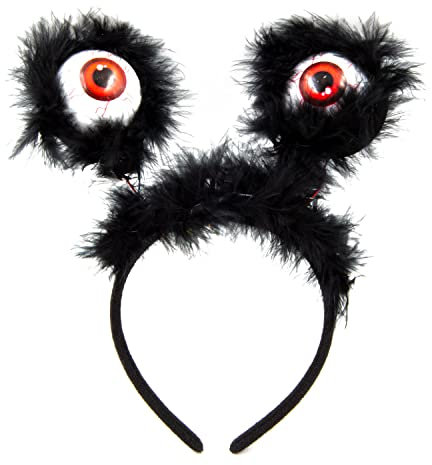 Oleanderhof Halloween Haarreif Schwarz mit LED Augen - Halloween Party Kinder - Halloween Deko