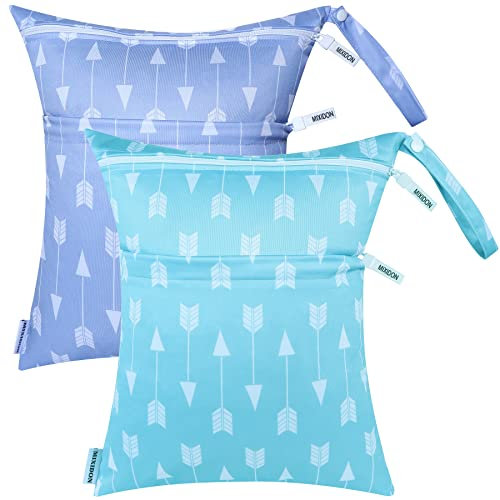 MIXIDON Wet Bag, Waterproof Wet Dry Bag for Swimsuits, Cloth Nappy Wet Bag, Outdoor Organiser Bag for Baby Items, Wet Dry Clothes Bag, Pattern 11
