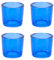 Teelichthalter Glas 6,5x6cm Set 4 Stück Teelichtgläser Windlichtglas Windlicht klein blau