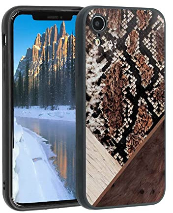 FADALE Coque en bois compatible avec iPhone XR, motif grain de bois pour iPhone, filles, hommes, femmes, coque de protection en silicone souple antidérapante élégante pour iPhone