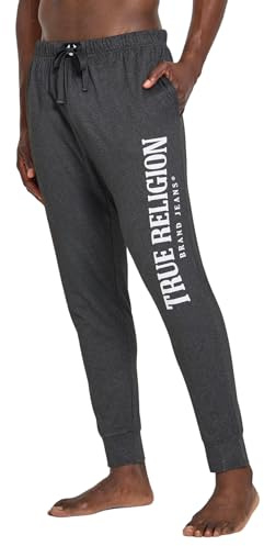 True Religion Joggers Pants for Men, Cotton Mens Sleep Pants, Casual Lounge Pants