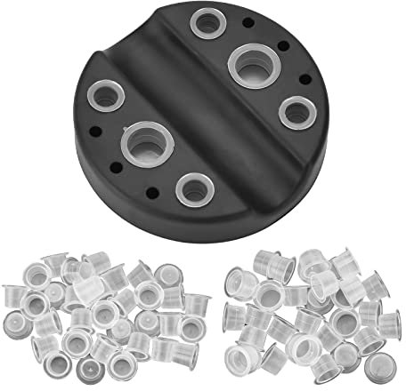 ATOMUS Black Tattoo Pen Stand Silicone Microblading Pigment Ink Cup Holder Makeup Tattoo Accessories Organiser Tattoo Tool Holder with 50pcs S M Pigment Cups
