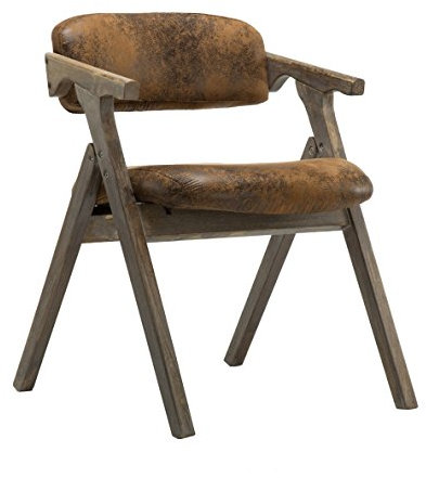 Zero Gravity Lounge Chair, Retro-Esszimmerstuhl aus massivem Holz, Klappstuhl mit Rückenlehne und Armlehne, Sessel als Schreibtischstuhl, gepolsterter Hocker, Lounge-Sitz, Vintage-Design (Farbe:
