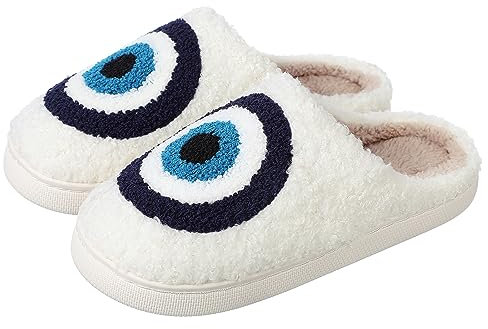 NIBESSER Pantofole Invernali Donna Pelose Calde Ciabatte Uomo Invernali con Pelo Morbide Ciabatte Casa Pantofole Peluche Donna Antiscivolo Slippers, Bersaglio, 38/39 EU