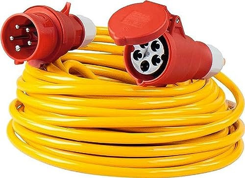 as - Schwabe Starkstrom Verlängerungskabel 25 m K35 AT-N07V3V3-F 5G6-400V/32A/6h/ca. 22kW - Baustelle, Garten - 5-polige, robuste CEE Verlängerung für Außenbereich - IP44 - Made in Germany, 60771