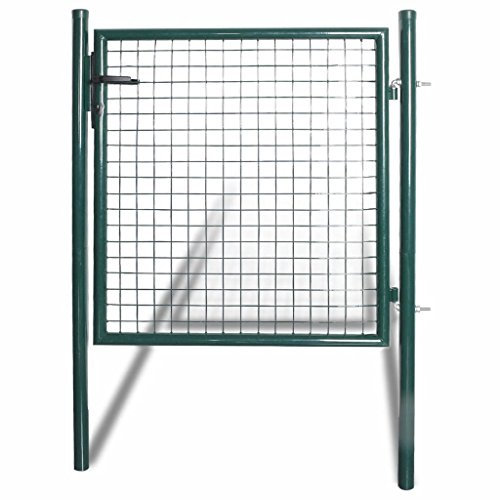 Homgoday Zauntor Einzeltor Gartentor Zauntür Gartentür Zauntore Zauntür Gartenpforte Gartentore Hoftor Eingangstor Tor Pulverbeschichteter Stahl