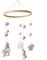 Mobile Baby Windspiele Blumen, Kinderzimmer Hängende Bettglocke für Babybett Wickeltisch Deko (Hellrosa)