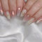 24PCS Short False Nails with Glue Stickers,Almond Full Cover Acrylic Press on Nails no Glue,Aurora Sun Moon French Fake Nails for Women and Girls Nail Art