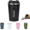 bituocs Reisebecher,Kaffeebecher mit Auslaufsicherem Deckel,Thermobecher-Isolierbecher,Edelstahl Travel Mug,Kaffeebecher to go für heißes und kaltes Wasser Kaffee Tee(Schwarz/380ml)