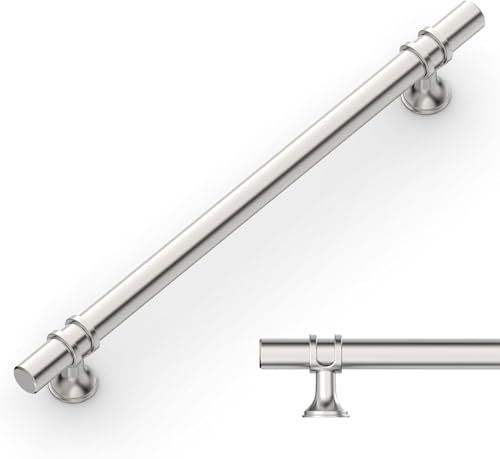 Amerdeco 10 Pack Brushed Satin Nickel Cabinet Pulls 10 Inch(256MM) Hole Centers Kitchen Cabinet Handles Cabinets Hardware Drawer Pulls AM002
