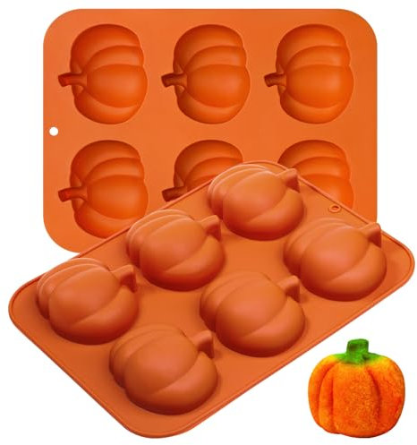 Kamehame Silikonform Kürbis Kuchenform Backform 2 Stück Kürbisform Silikon Muffinform für Kuchen, Pudding, Muffin