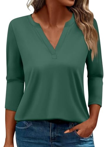 SCBFDI Today 2024, Camicia Donna Top Donna con Maniche 3/4 Camicia Donna Elegante Estiva Maglie Eleganti Blusa Donna Invernale Elegante Camicia Rosa Cipria Camicia+Lino+Donna Maglie