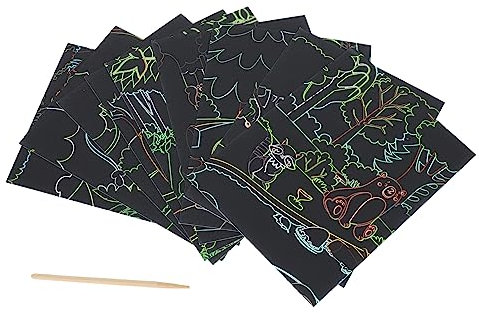 HONMEET 1 Satz Kratzpapier Für Kinder Diy Kratzmalerei Rubbelkarten Satz Kreatives Kratzpapier-spielzeug Kratzbilder Für Kinder