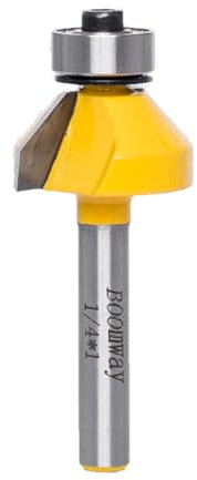 Boomway Router Bits, Edge Forming Chamfer (45°-1/4''length-1/4''Shank)