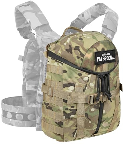 lonloke Tatical Helmet Backpack,Warrior Assault Systems Large Helmet Bag Cargo Molle Head Protection Kit Pack (MC)