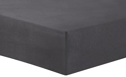 VISION Spannbettlaken, Flanell, Anthrazit, 90 x 200 cm, mit 30 cm Spannhöhe, für Einzelbett, 100 % Baumwollflanell, weich und warm, Ökotex