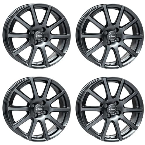 4x Rial Felgen Alufelgen Milano 6.5Jx16 ET40 4x100 titanium kompatibel mit RENAULT Captur Clio Megane Modus Scenic Twingo Wind ZOE