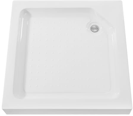Receveur de douche 90 x 90 cm en acrylique avec bonde et pieds réglables en hauteur, charge maximale 260 kg, antidérapant, pour appartements, hôtels