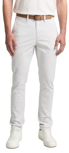 TOM TAILOR Denim Herren 1027694 Slim Chino Hose, 15277-Chalk Grey, 33W / 32L
