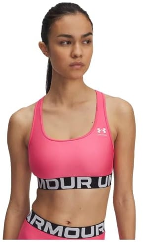 Under Armour Damen HeatGear Authentics Mid Impact Branded Sport-BH Sport-BH