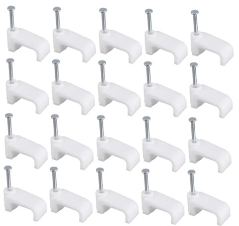CAXUSD 100pcs Cable Clip Fixers Cable Tacks for Wall Organize Power Cords Phone Lines Winder for Home Office School