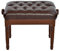 SDVantage Leder-Klavierbank, Einzel-Klavierhocker, Klavierbank mit Massivholzbein, verstellbare Klavierbank, Luxuskissen, Höhe: 46-56 cm, Braun