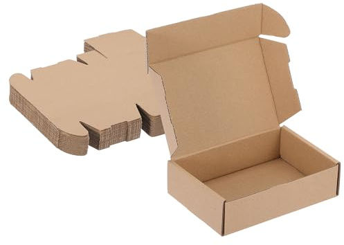 PATIKIL 20 Stück 10x7x2 Zoll Kleine Versandkartons Wellpappkartons Braun | Geschenkkartons, Kleine Geschäftskartons, Zum Verpacken Versenden Umziehen Verpacken