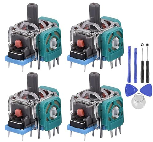 4X ANALOGICO PER PS4/PS4 PRO STICK LEVETTA - 2 PEZZI + KIT ATTREZZI | 4X ANALOGICO COMPATIBILE CON PS4 / PS4 PRO - STICK MODULO 3D LEVETTA DESTRO SINISTRO - 4 PEZZI CON KIT CACCIAVITI