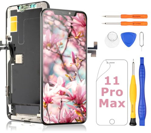 Yodoit Für iPhone 11 Pro Max OLED Bildschirm Ersatz Kit 6,5 Zoll 3D Touch Display Digitizer [Nicht LCD] 3D Touch Face ID Funktion mit Reparaturwerkzeugset, Displayschutzfolie