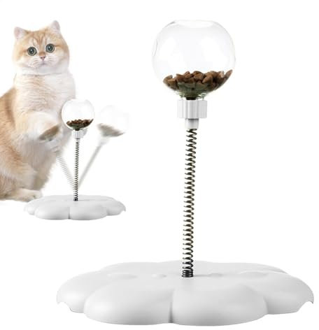 Und aus undichte behandelt Ball Pet Feeder Toy - Cat Treat -Spender | Cat Treat Toy | Katzen -Plattenspieler -Spielzeug | Abnehmbares undichte Kugelspielzeug mit Springstange | Lustige Lebensmittellec