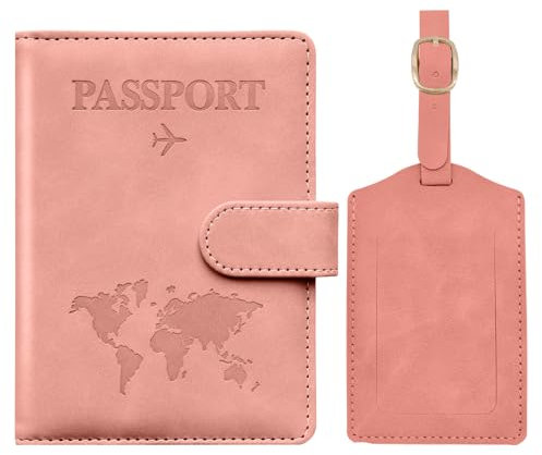 Toctax Porta Passaporto da Viaggio ed Etichette per Valigie Aereo, Custodia Passaporto Italiano, Portapassaporto da Viaggio Donna ed Uomo, Passport Holder (Rosa)