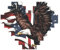 Eagle with USA Flag Print Building Brick Block Puzzle Heart Shape Brick Puzzle 3D Jigsaw DIY Home Decor