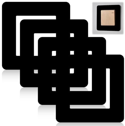 Light Switch Cover Plates for Home (8.6 x 8.6cm 4Pcs Black)